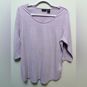 TAHARI Purple 3/4 Sleeve T-Shirt